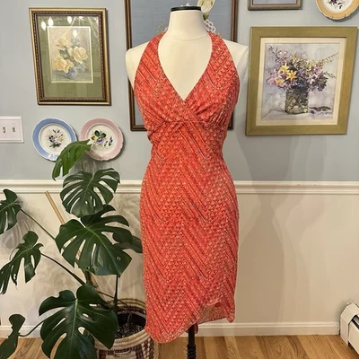 Vestido Halter Babydoll Y2K Mediano Dobladillo Asimétrico Naranja My Michelle HOCO Indie Foto 1 de 4