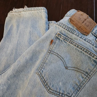 Jeans Denim Vintage Levi’s 550 Naranja Tab Para Hombre 40x32 Desteñido Y2K Años 80 Lavado Claro Foto 1 de 4