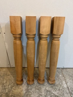 4 Farmhouse Dining Table Legs - Cherry - Image 1 of 2