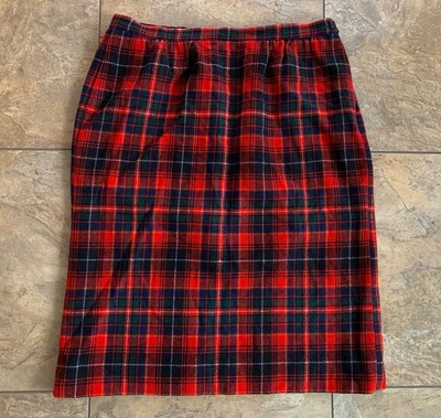 Falda De Colección Pendleton Para Mujer 10 Lápiz Lana Macinnes Tartán Rojo Cuadros EE. UU. Foto 1 de 4