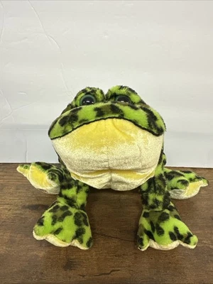 Ganz Webkinz 10” Plush Frog  BullFrog Green Black Spots Stuffed Animal NO CODE - Image 1 of 4