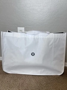 Lululemon Reusable Shopping Tote Bag White Jumbo XL 14.5x21.5x8 Inch - Picture 1 of 5