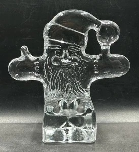 Kosta Boda Sweden Heavy Glass Santa Figurine Christmas Tealight Candle Holder - Picture 1 of 14