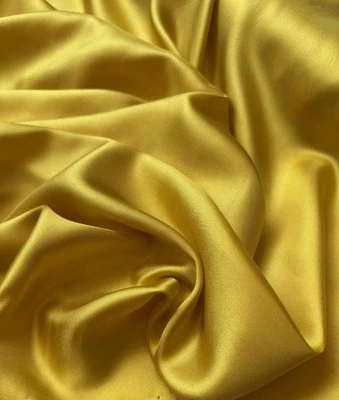 Tecido de sarja 100% seda amarelo mostarda peso 12 mm - Imagem 1 de 4