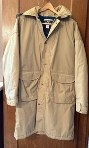 Woolrich Vintage 90s Wool Blanket Lined Chore Trench Coat / Size L / USA Made - Picture 1 of 9