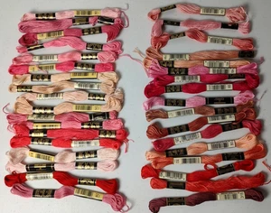 Lot of 30 Skeins DMC Embroidery Floss Pink Shades 6 Strands Cotton - Picture 1 of 3