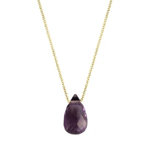 Celesta Oro 375 Oro Amarillo Colgante Amatista Morado Violeta Cadena 42+3... - Imagen 1 de 5