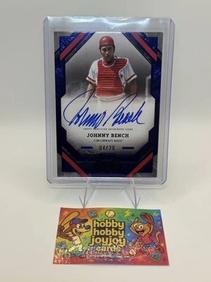 2025 Topps Tier One Autograph #T1A-JBE Johnny Bench (HOF) Blue Foil 4/20 - Image 1 of 3