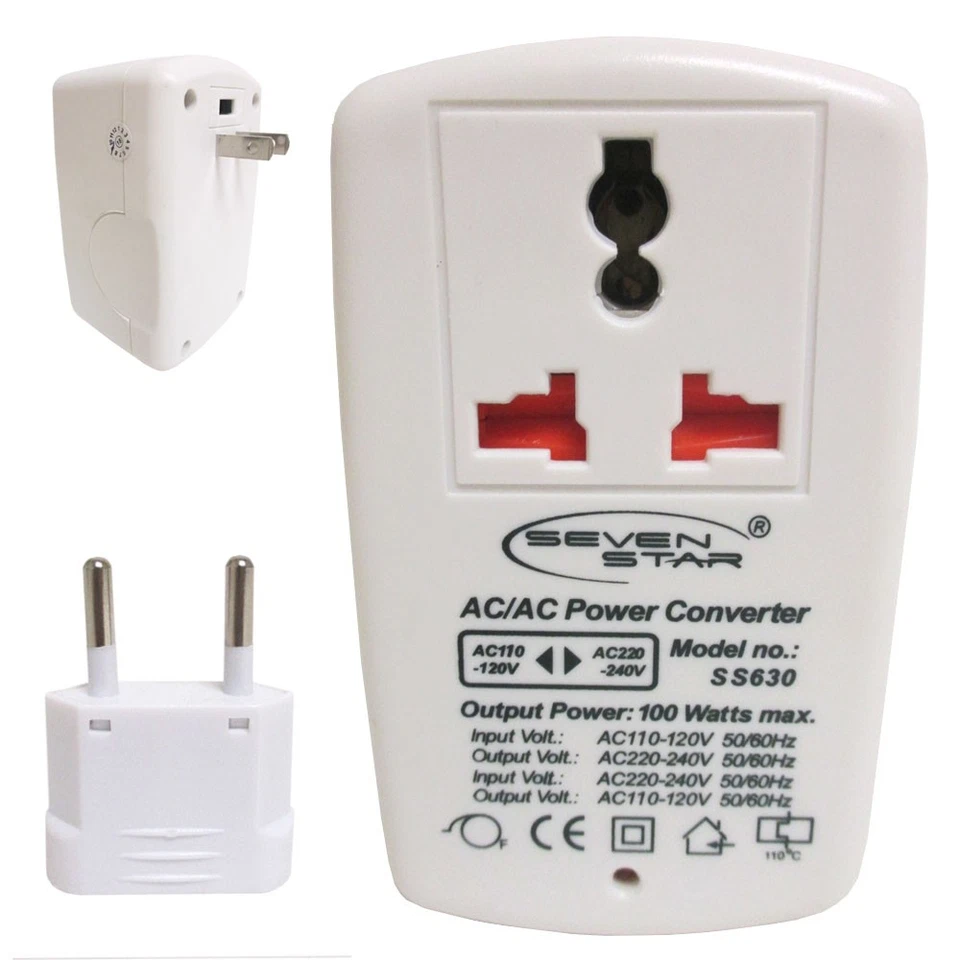 STEP UP DOWN TRANSFORMER TRAVEL CONVERTER 220V to 110V 100W VOLTAGE PLUG POWER - Image 1 of 1