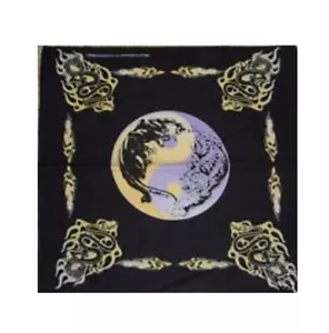 Tiger&Jaguar Yin Yang Flames Tribal Bandana Scarf Scarve Head Wrap Handkerchief - Picture 1 of 1