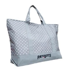 New England Patriots Dot Tote Bag, Gray, 22" x 5" x 16 - Picture 1 of 2