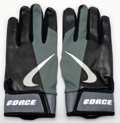 Nike Force Edge Batting Gloves Youth Large Black/Grey/White - Image 1 of 4