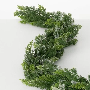 FROSTED GREEN CEDAR GARLAND - Picture 1 of 2