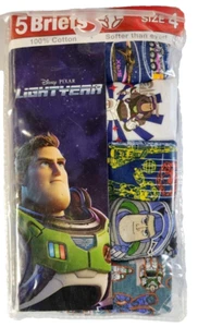 Disney Buzz Light-year : Boys Briefs Underwear 5 pack, Size 4, 100% Cotton - Picture 1 of 5