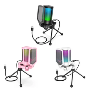 FIFINE USB Mikrofon RGB Kondensator Gaming Mikrofone PC mit Stummschalttaste - Bild 1 von 20