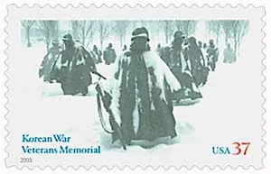 SELLO CONMEMORATIVO DE VETERANOS DE LA GUERRA COREANA COMO NUEVO: en DC Snow, foto de John W. Alli 1996 - Imagen 1 de 1