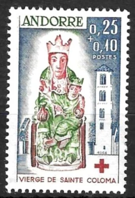 Stamps Andorra (French) 1964 Red Cross Fund single stamp MH SGF192 - Image 1 of 2