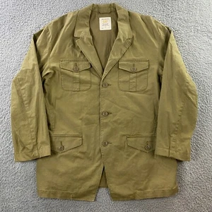 Gap Jacket Mens Large Linen Cotton Wax Coated Blazer Military Safari Chore Barn - Picture 1 of 8