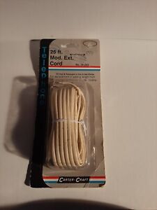 Carter Craft Modular 25ft Line Cord New Adding Length From Mod Jack to Mod Phone
