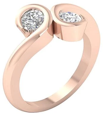 14K Rose Gold Forever Us Two Stone Engagement Ring VS F 1.10Ct Lab Grown Diamond - Image 1 of 4