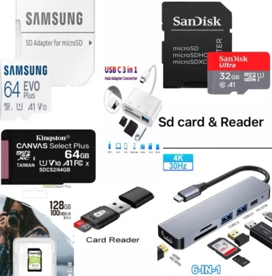 KINGSTON/SANDISK Micro SD Card 32GB 64GB 128GB 256GB 512GB TF Class 10 SDHC & SDXC Memory Card UK