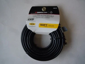 MONSTER COAX CABLE RG6 QUAD 50' BLACK - Picture 1 of 2
