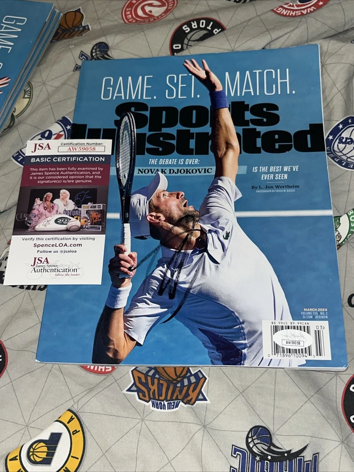 Novak Djokovic Sighed Autographed Sports Illustrated JSA COA Certified Tennis - Image 1 of 1