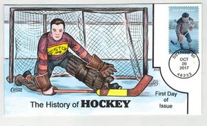 2017 COLLINS HANDPAINTED 525E HISTORY OF VINTAGE HOCKEY MICHIGAN CANCEL - Picture 1 of 1