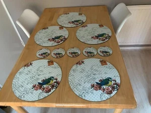 Denby Placemats and Coasters Birds and Cherry Blossom Pattern - Picture 1 of 11