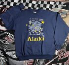 Vintage Alaska Karte Sweatshirt Größe Large 