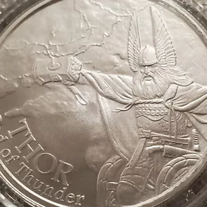 Nordischer Gott Thor ""Gott des Donners"" 1 Unze 0,999 Silber Walküre Pferd #2 in Serie - Bild 1 von 5