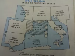 WW2 RAF map of the MEDITERRANEAN with FLIGHTPATH MARKINGS (CORSICA & SARDINIA) - Picture 1 of 11