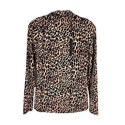 Elie Tahari вязаный блузка женщин размер маленький леопард животных печати эластичной новый - Изображение 1 из 4