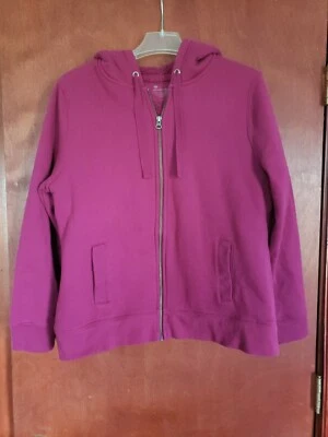 Exertek Womens Hooded Zip Sweater Purple/Pink Fleece Jacket Coat Juniors Size XL - Image 1 of 4