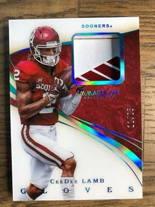 2020 Immaculate CEEDEE LAMB GAME USED  Glove Rookie Patch /66 SOONERS RC COWBOYS - Picture 1 of 1