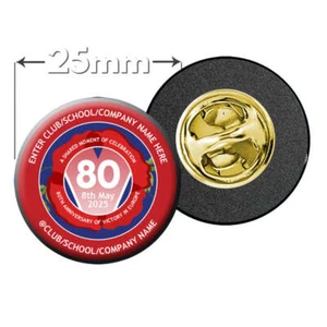 VE Día 80 Aniversario NOMBRE PERSONALIZADO Pin de Mano Insignia Diseño 6 - Edición Especial - Imagen 1 de 5
