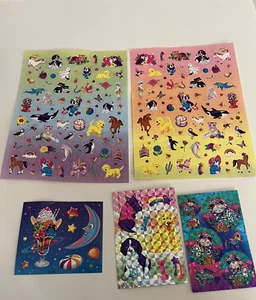 Konvolut Lisa Frank Vintage 90er Skeeter The Seal Glitzer Sticker Eisbecher Hunde Prisma - Bild 1 von 6
