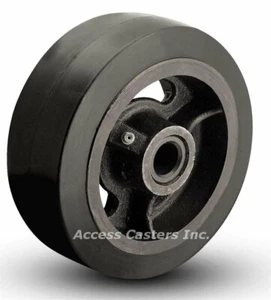 6PRC62 6" X 2" Mold on Rubber on Cast Iron Core Wheel, 3/4" Roller Bearing - Picture 1 of 1