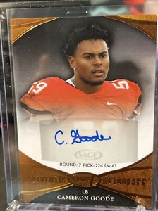 Cameron Goode 🔥2022 Sage Aspire Bronze Rc Auto 🔥 Dolphins - Picture 1 of 5