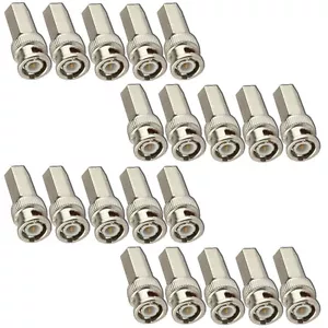 20x Connettore BNC Twist On Maschio per RG59 Cavo Coassiale Filo Telecamera di Sicurezza CCTV - Foto 1 di 5