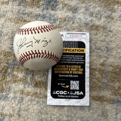 Johnny Mize Cardinals/Yankees Signed Baseball JSA Authenticated Cream White - Image 1 of 4