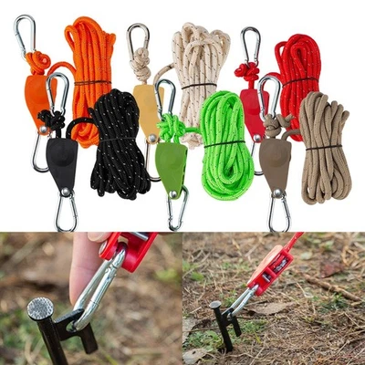 Heavy Duty 6mm Rope 5M Length with Pulley Hook Adjustable for Tent Use - Image 1 of 4