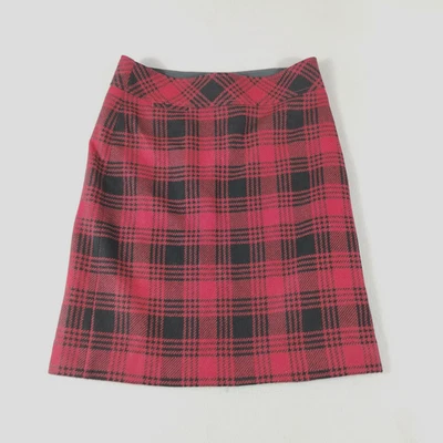 Falda LL Bean para mujer 8 roja negra a cuadros mezcla de lana forrada ajuste favorito clásica Foto 1 de 4