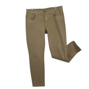 Pantalones de mezclilla ajustados dorados metálicos talla 32 brillantes tiro bajo 7 For All Mankind para mujer - Imagen 1 de 11