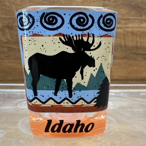Idaho Wildlife Moose Trees Glass Shot Glass 2-1/2” Shots Drinking - Picture 1 of 8
