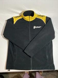 š„Vintage Thor Racingš„ Full Zip Fleece Black/Yellow Menās XL - Picture 1 of 7