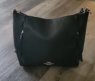 Сумочка-хобо Coach Marlon кожа черная шагреневая кожа золотистая фурнитура F79994 - Изображение 1 из 4