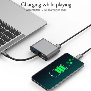 Gray 8 In 1 USB C Hub Gray Multi Functional Expansion Dock Type C To HDMiVGa NEW - Afbeelding 1 van 12