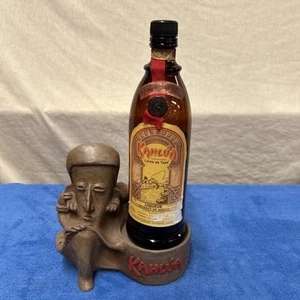 Kahlua Tiki Aztec God Bottle Display Stand With VTG 1000ml Bottle Ships Fast!! - Picture 1 of 12