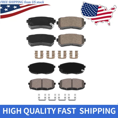 FIT Hyundai Elantra Kia Forte Koup Front and Rear Ceramic Brake Pads w/ Hardware - Image 1 of 4